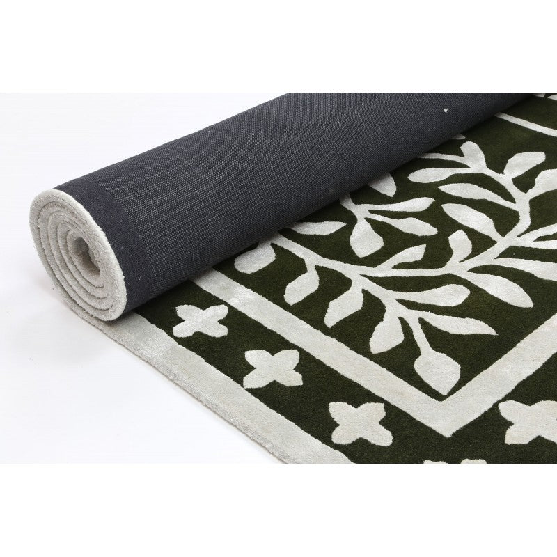 Bella Wool & Viscose in Olive Rug - Image 4