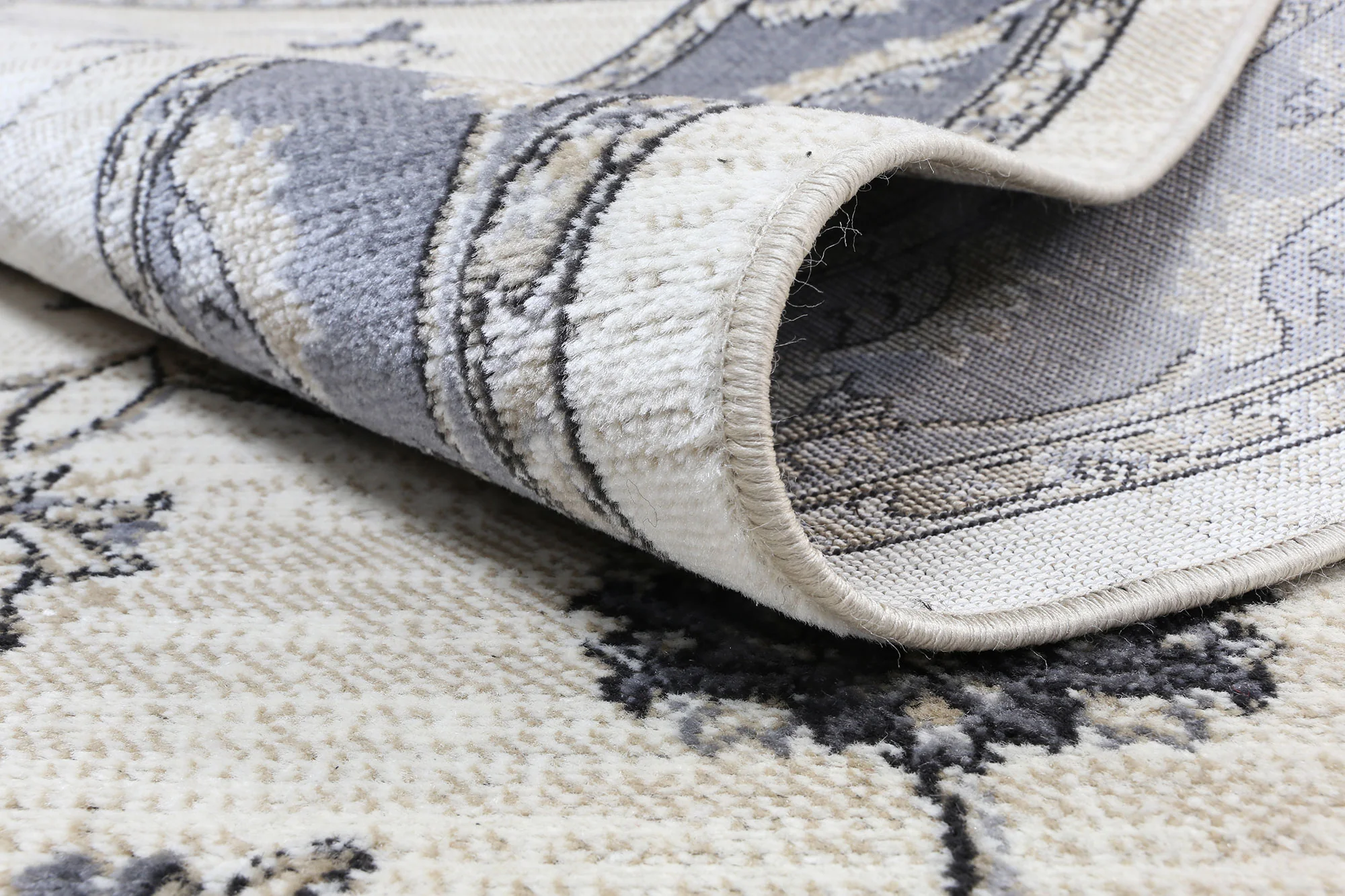 Old World Nabta Traditional Cream & Grey Rug - Image 5