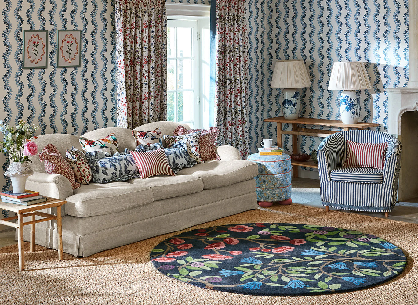 Sanderson Foraging Indigo Round 146618 Rug - Image 2