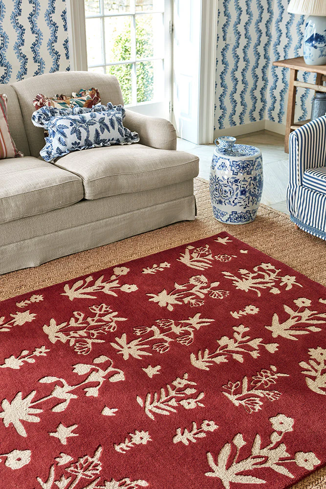 Sanderson Woodland Glade Damson Red 146800 Rug - Image 4