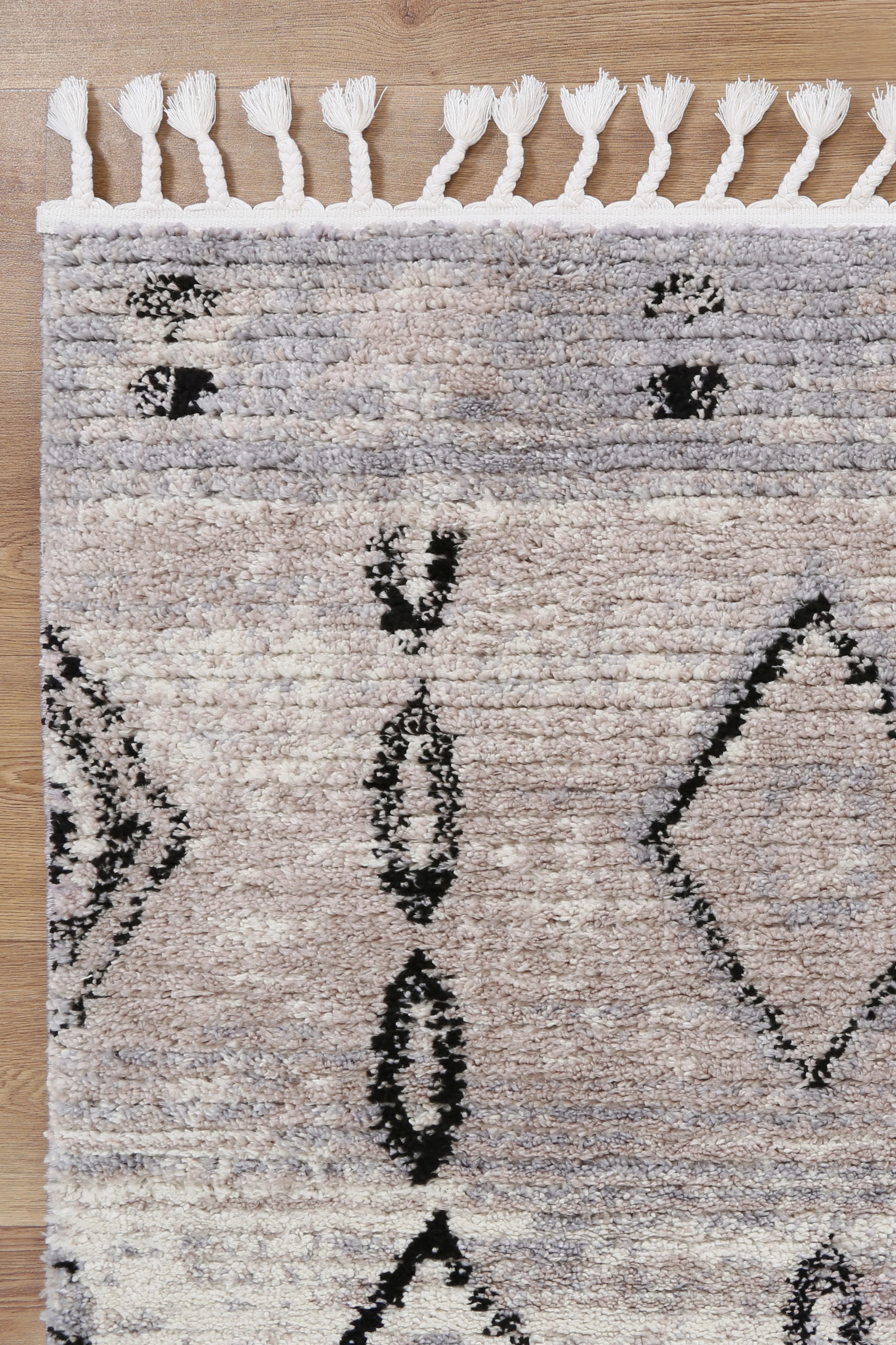 Boho Moroccan Tribal Diamond Ash Rug - Image 5