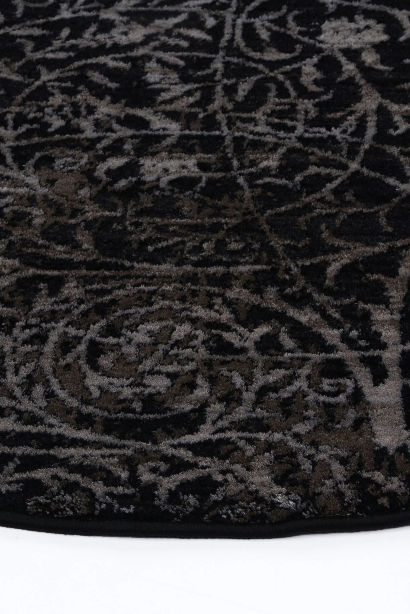 Brooklyn Intricate Floral Pewter Round Rug - Image 2