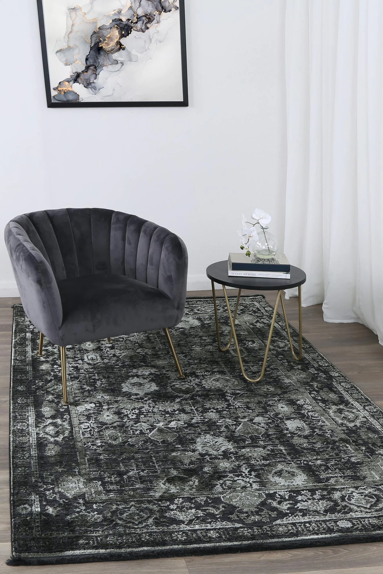 Brooklyn Vintage Oriental Emerald Green Rug - Image 4