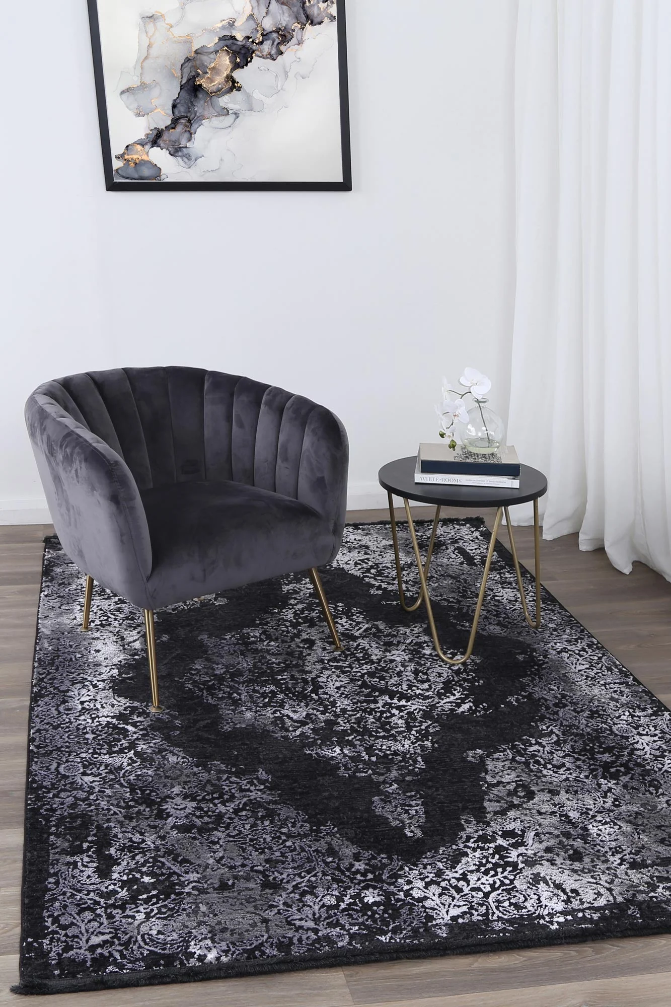 Brooklyn Distressed Medallion Silver Rug - Image 4