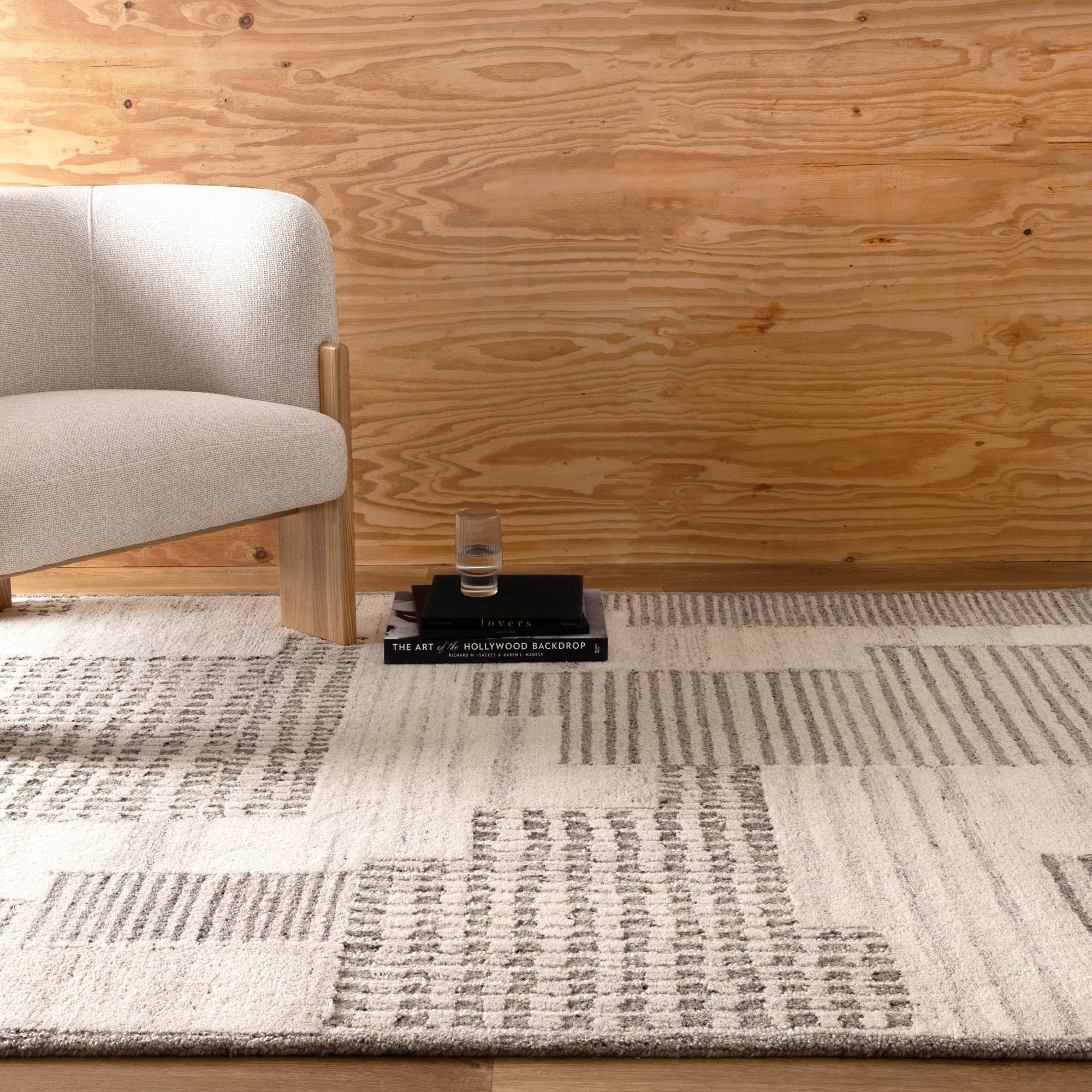 Cassian Prism Grey Cream Wool Rug - Image 4