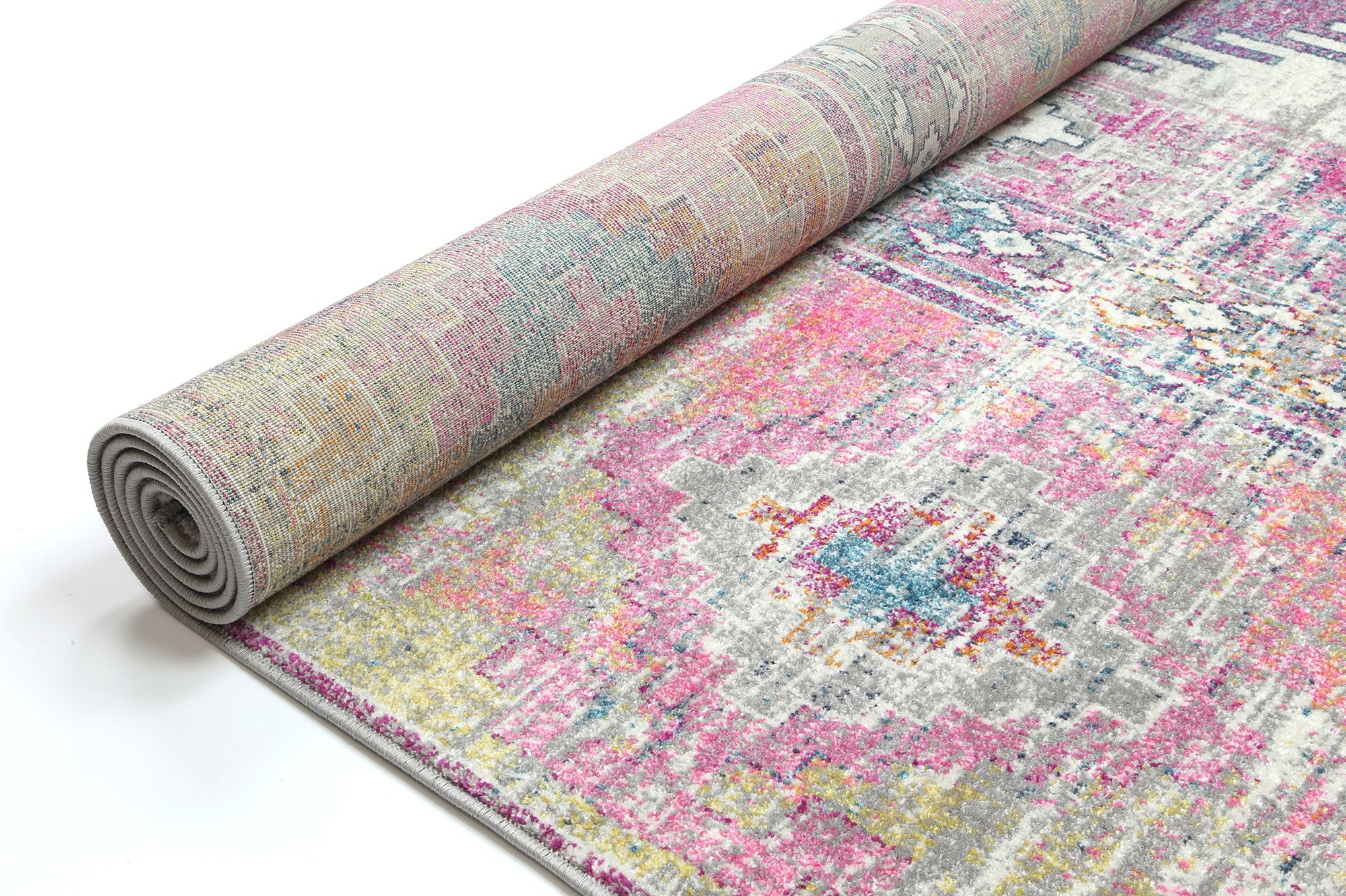 Delicate Ikat Multi Coloured Rug - Image 6