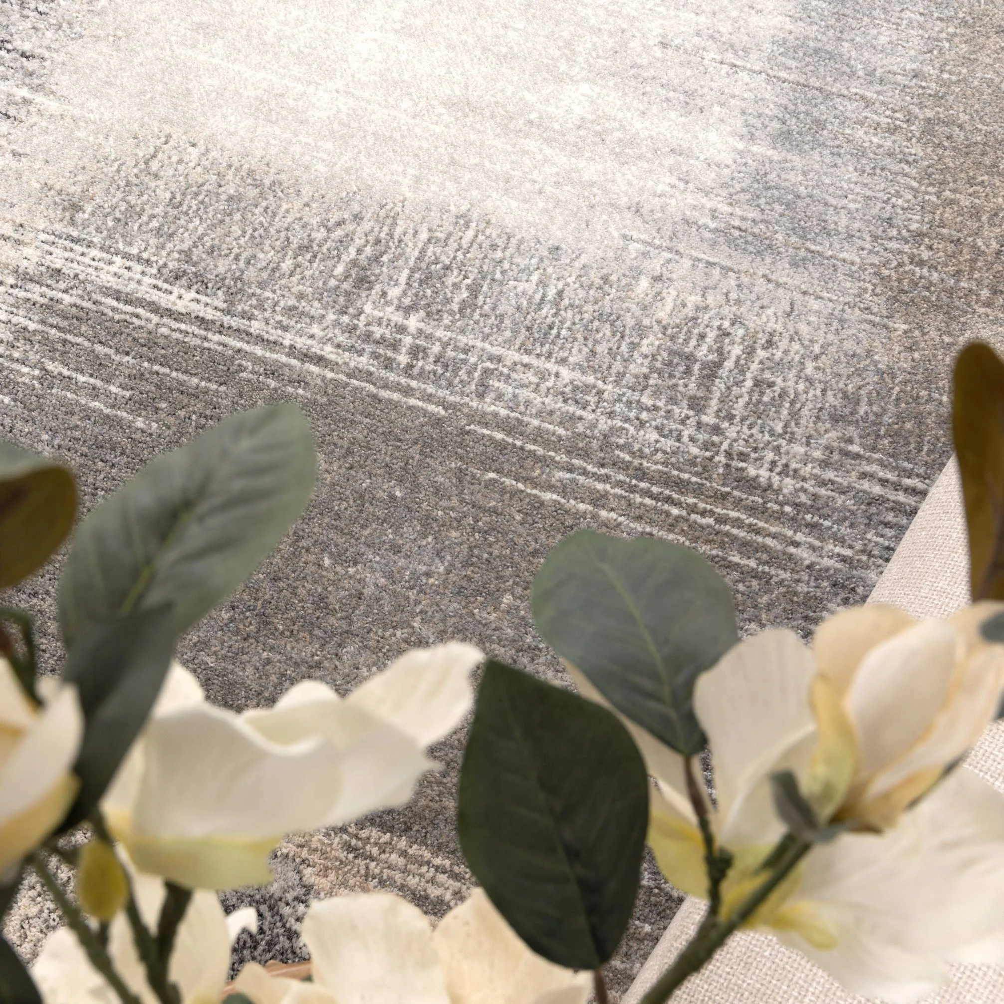 Dorado Grey Beige Faded Abstract Rug - Image 5