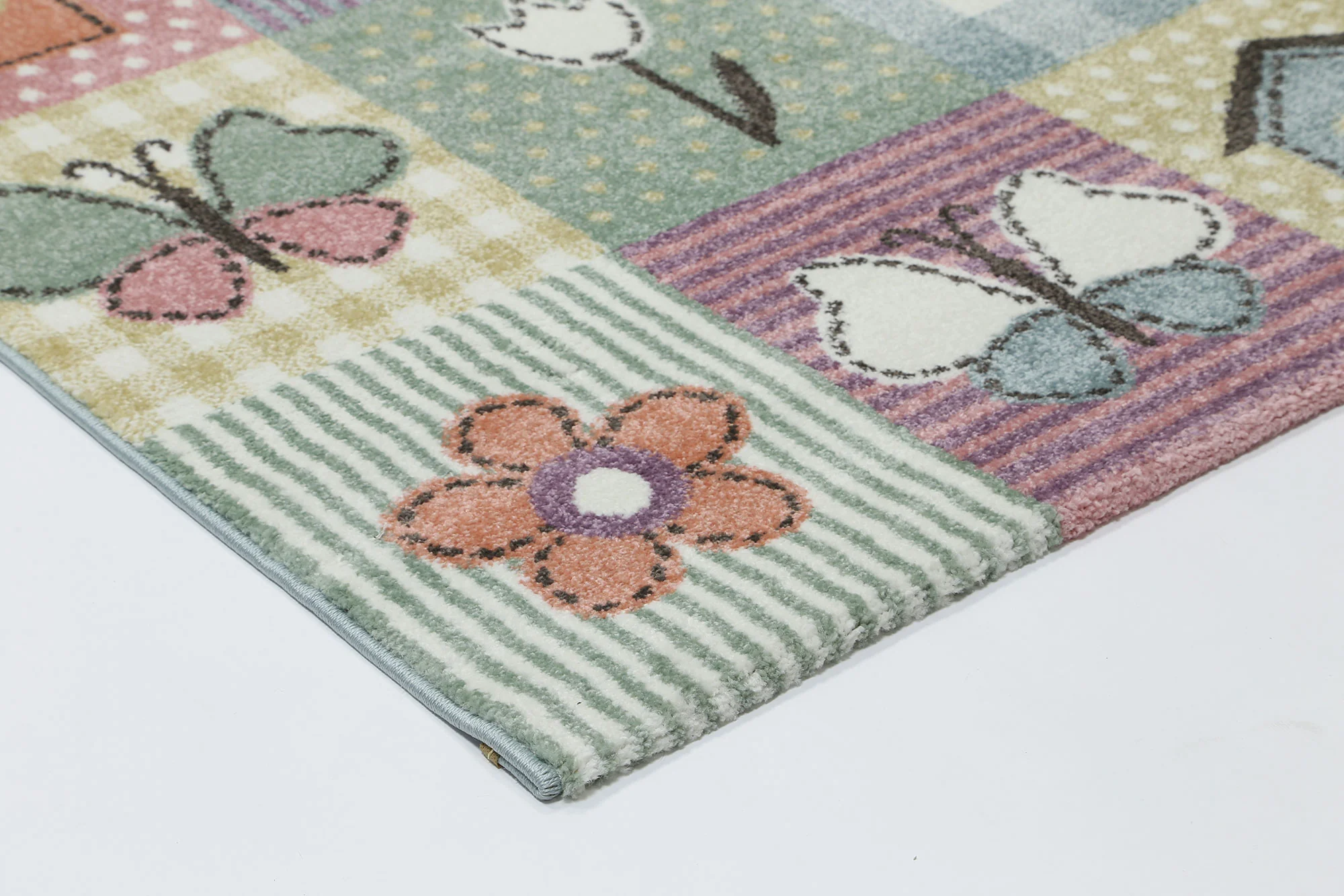 Nova Cottage Patchwork Kids Rainbow Rug - Image 4