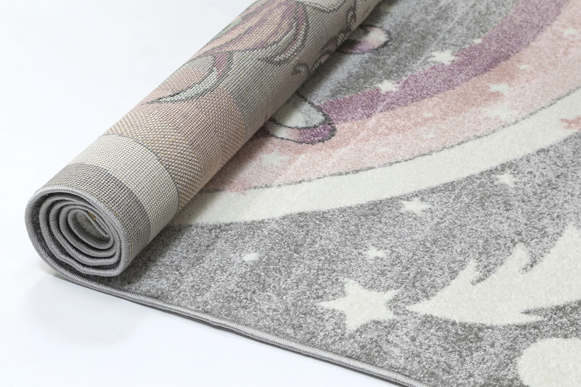 Nova Rainbow Unicorn Kids Grey & Rainbow Rug - Image 5