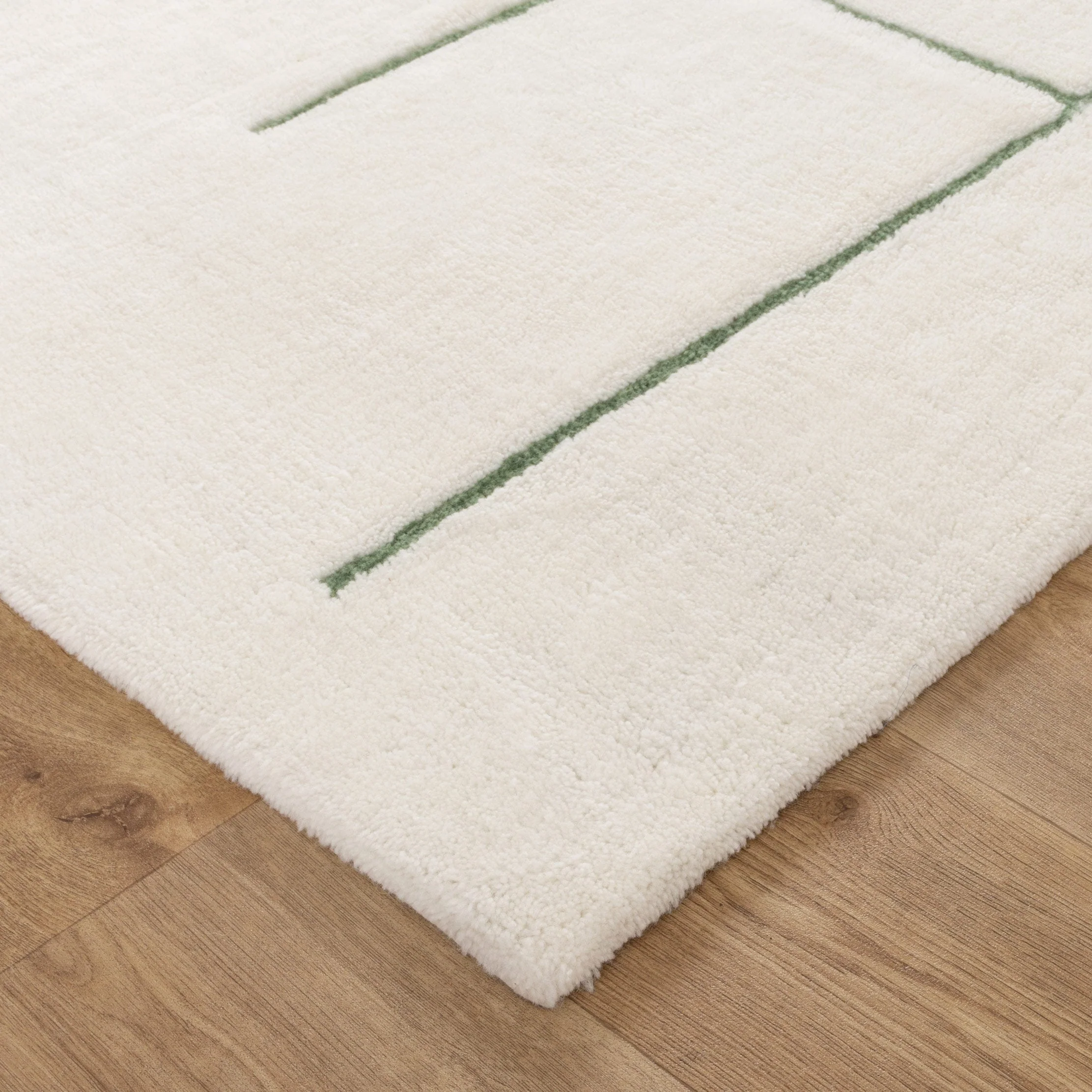 Highlands Abstract Olive Lines Washable Wool Rug - Image 2