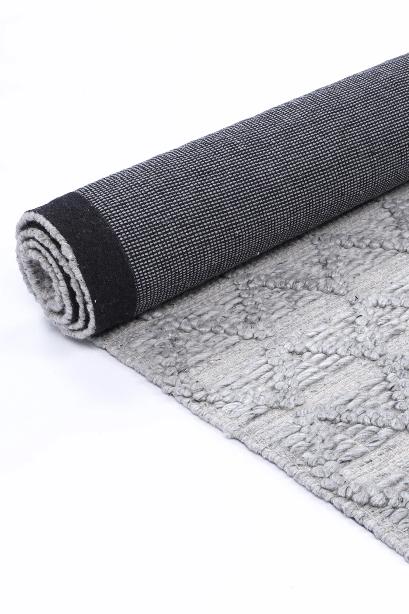 Himalaya Mosaic Tribal Grey Wool Rug - Image 5