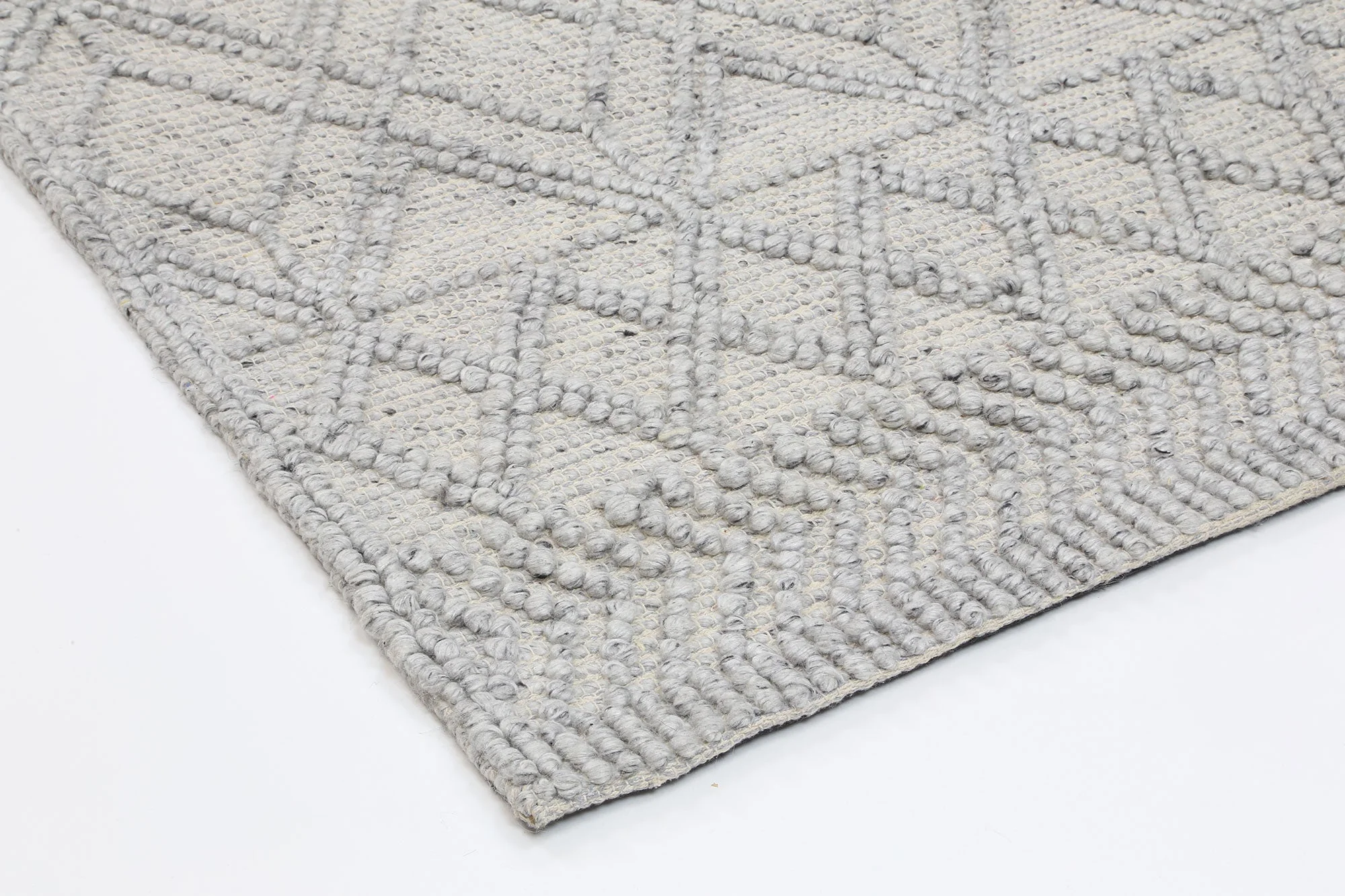 Himalaya Cobblestone Tribal Grey Wool Rug - Image 6