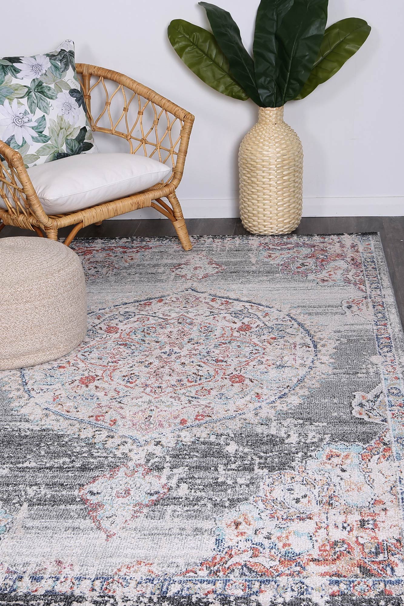 Neptune Hellow Medalion Transitional Grey Rug - Image 7