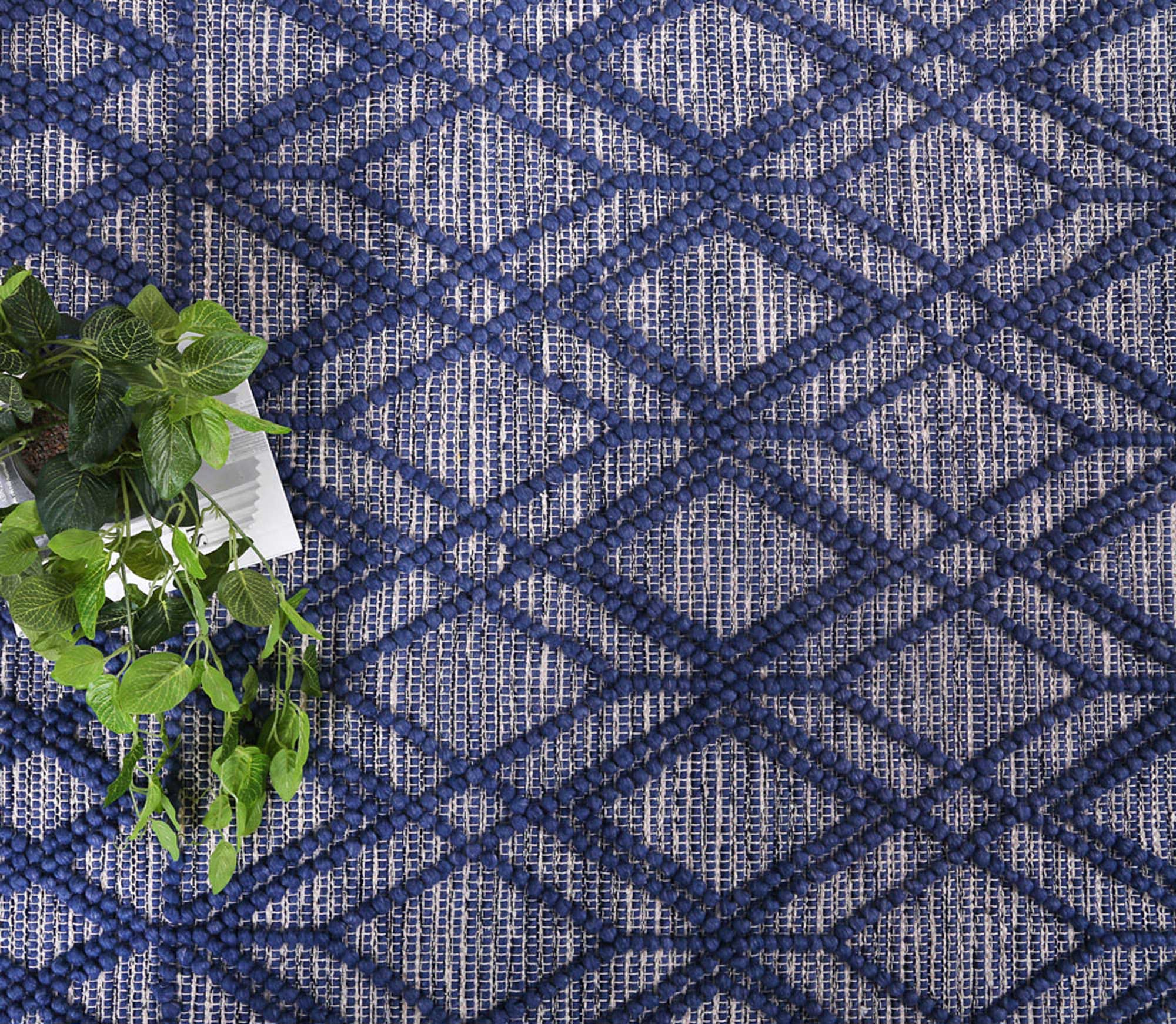 Kaiden Tribal Blue Wool Rug - Image 6