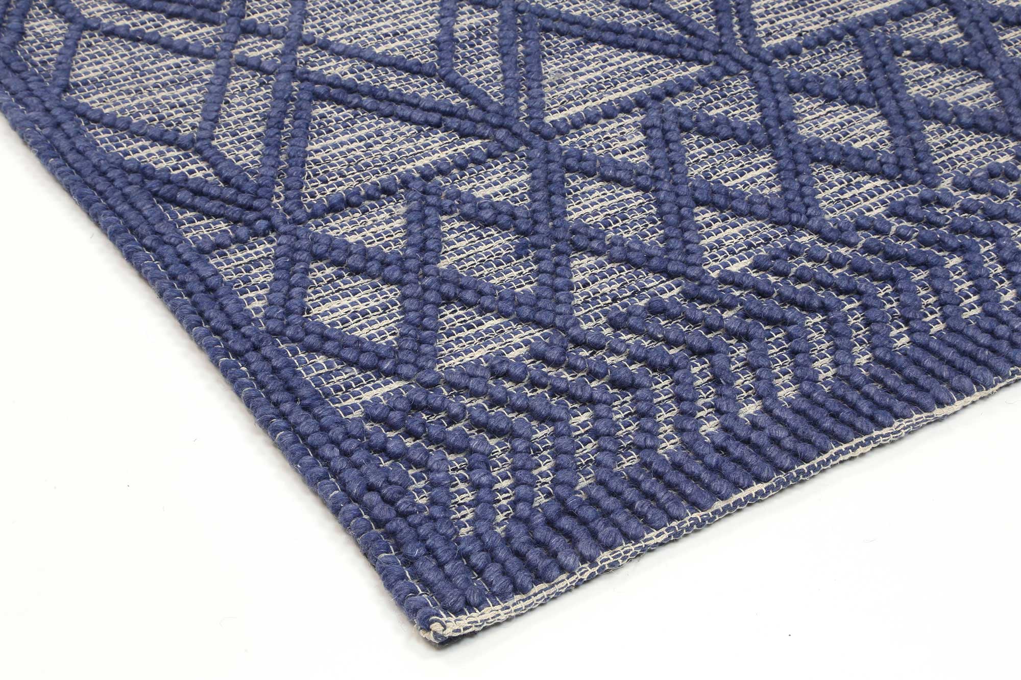 Kaiden Tribal Blue Wool Rug - Image 8