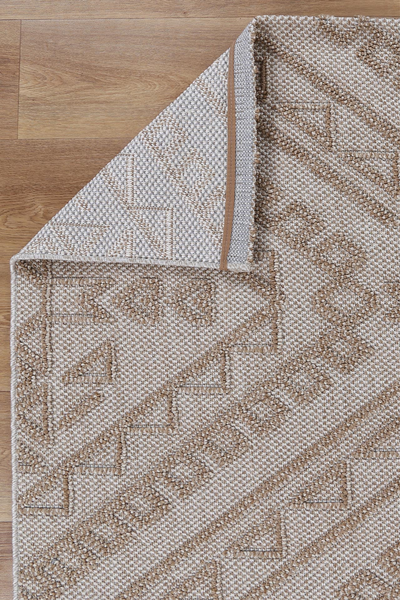Lata Kilifa Contemporary Beige Flatweave Rug - Image 3