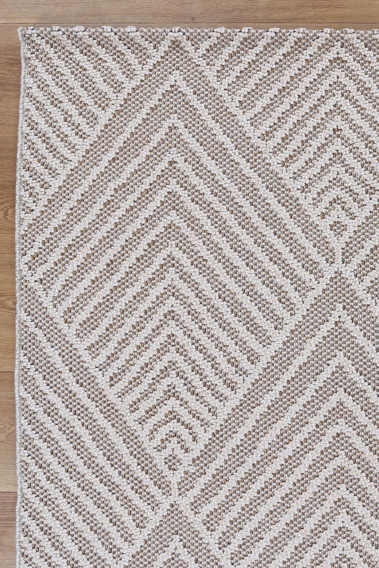 Lata Onika Geometric Beige Flatweave Rug - Image 4