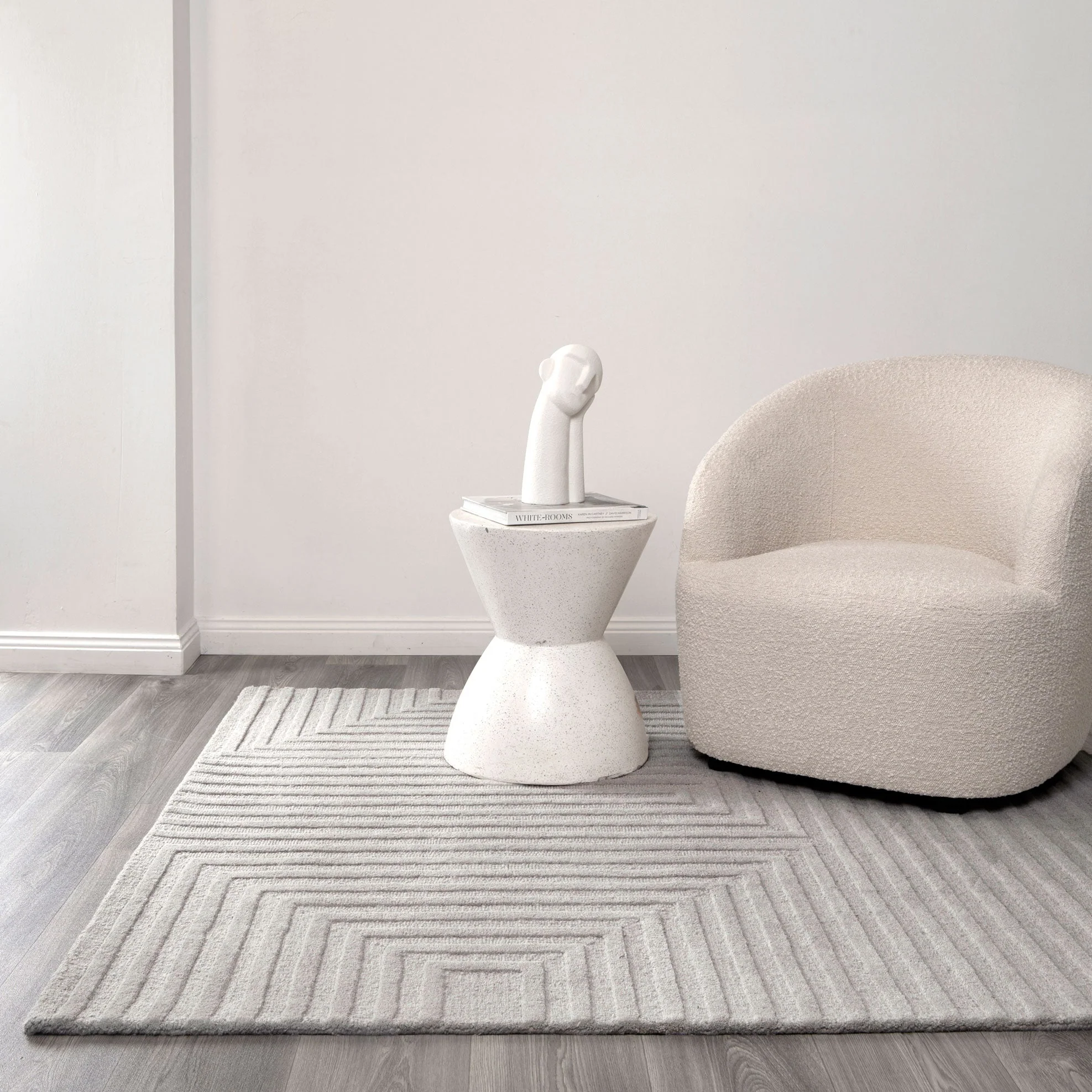Les Nomades Felix in Light Grey Wool Rug - Image 5