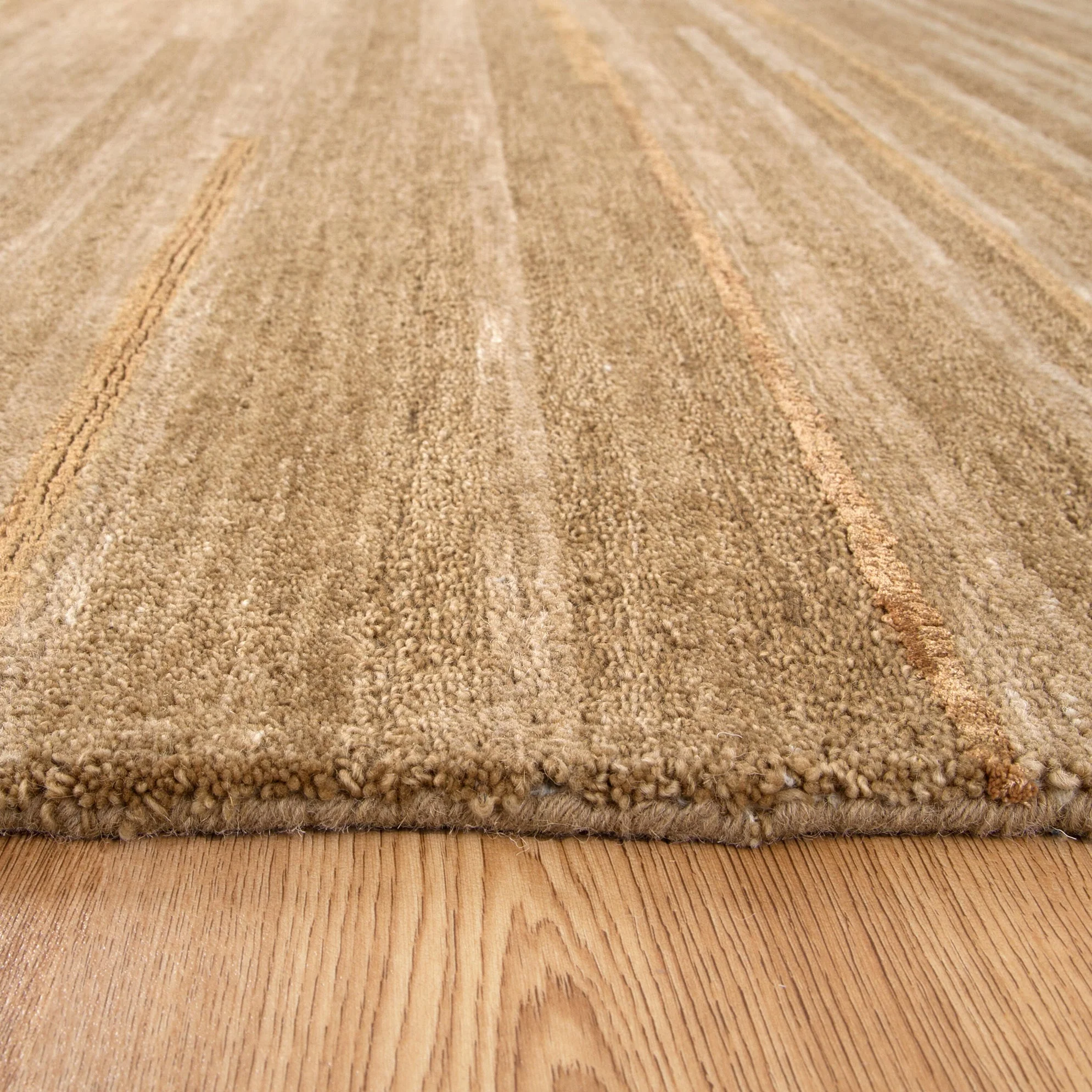 Les Nomades Linear in Caramel Wool Rug - Image 4