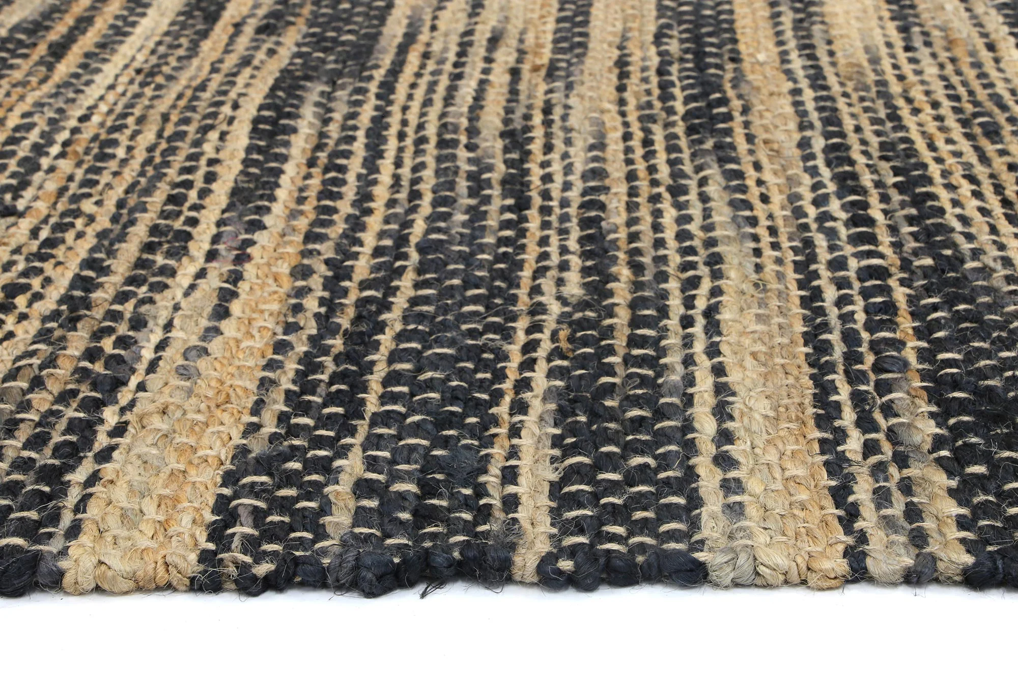 Malmo Striped Contemporary Grey Jute Rug - Image 3
