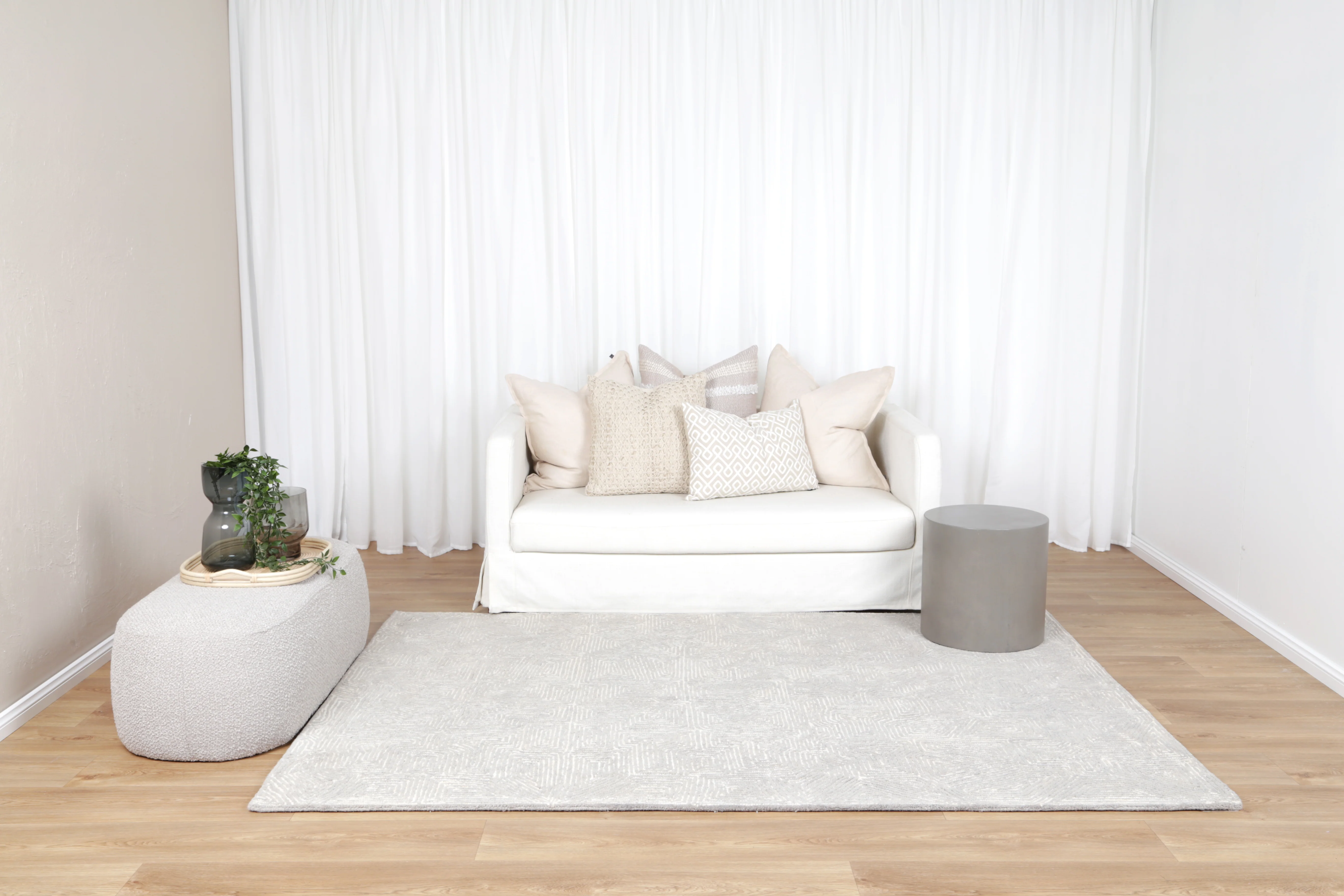 Sophia Mosaic Ash Wool Rug - Image 5