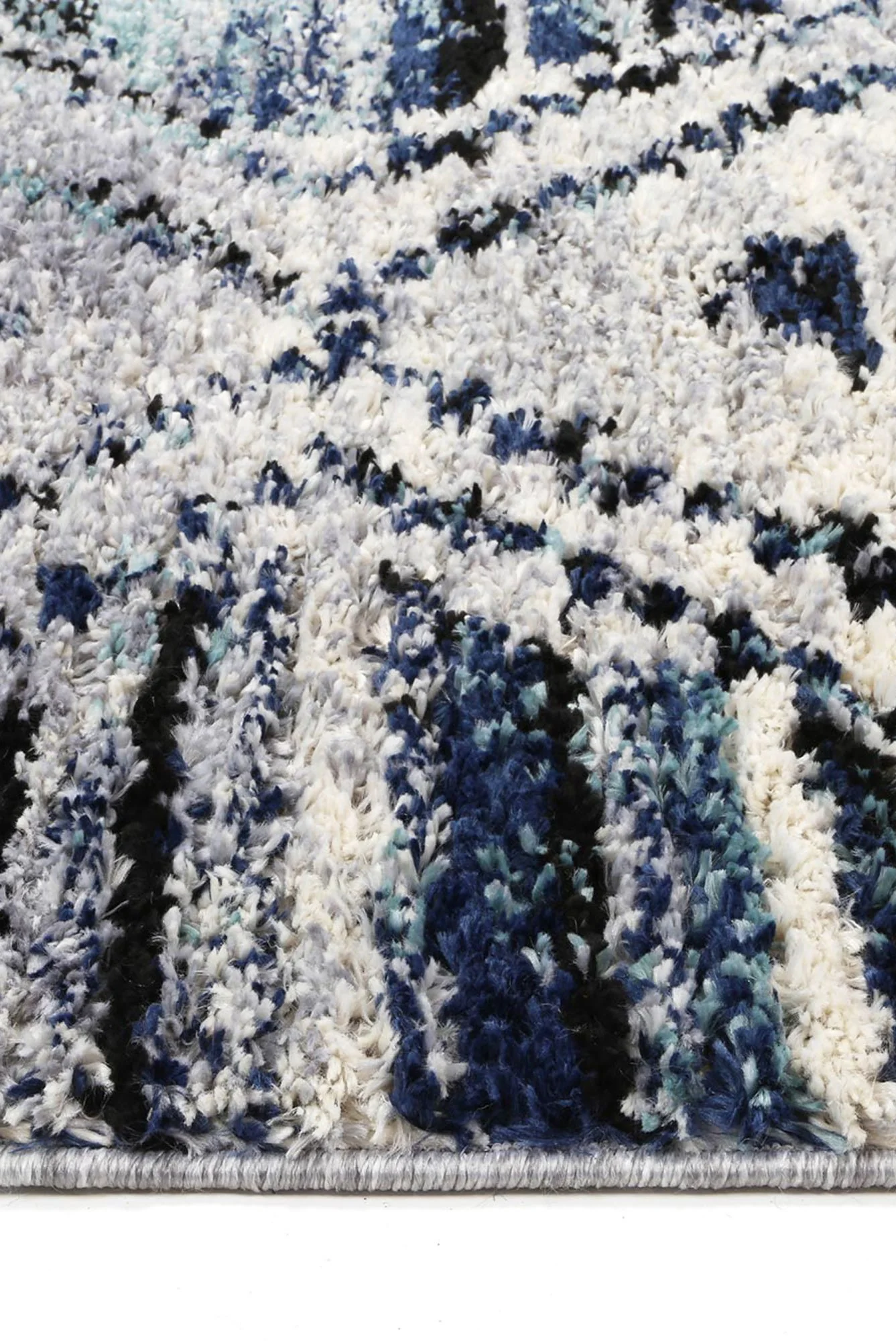 Micha Trellis Geometric Navy Blue Rug - Image 3