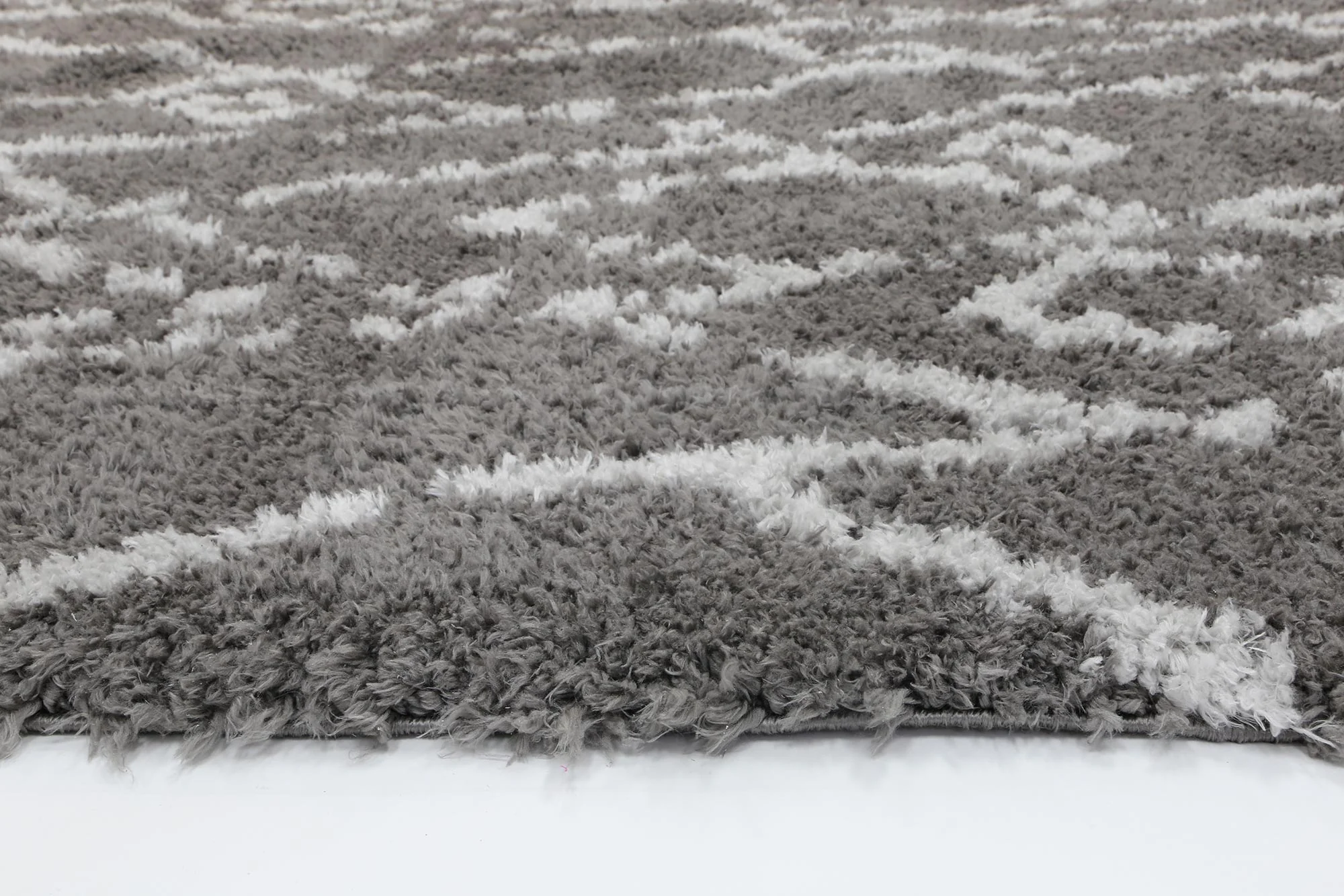 Moroccan Fes Contemporary Grey & Silver Rug - Image 2