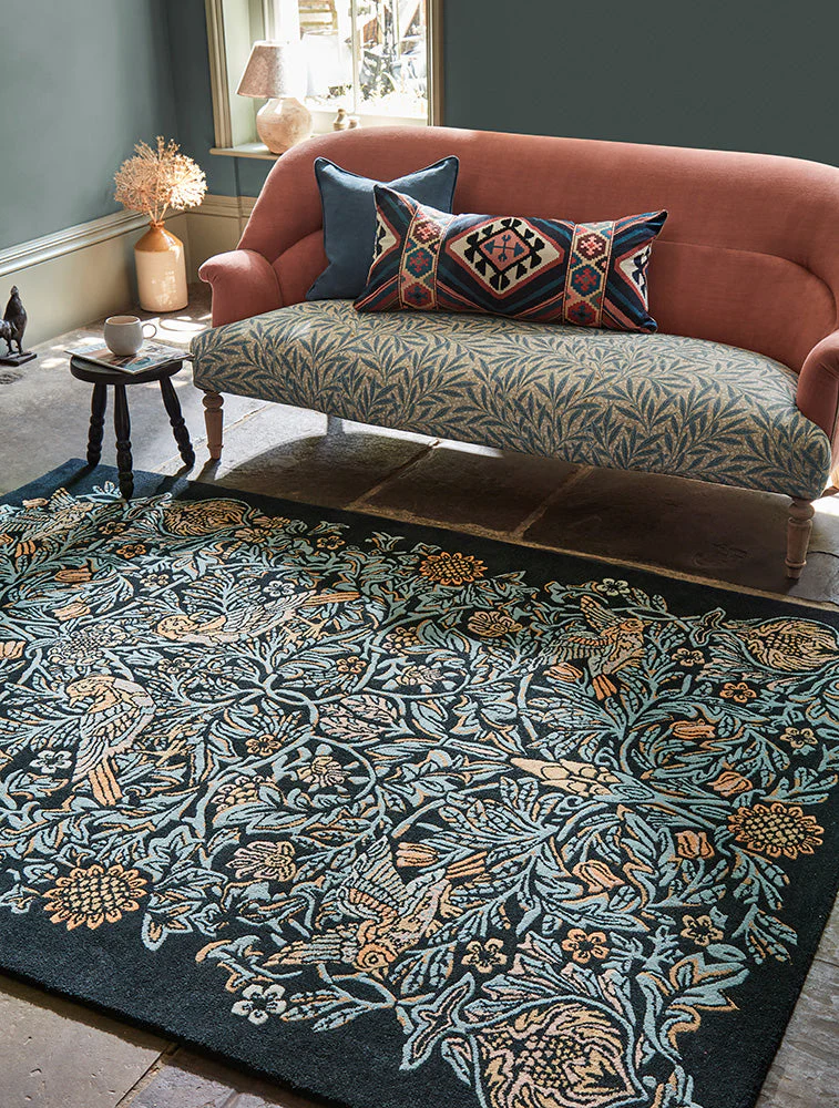 Morris & Co Bird Webb's 128308 In Blue Rug - Image 2