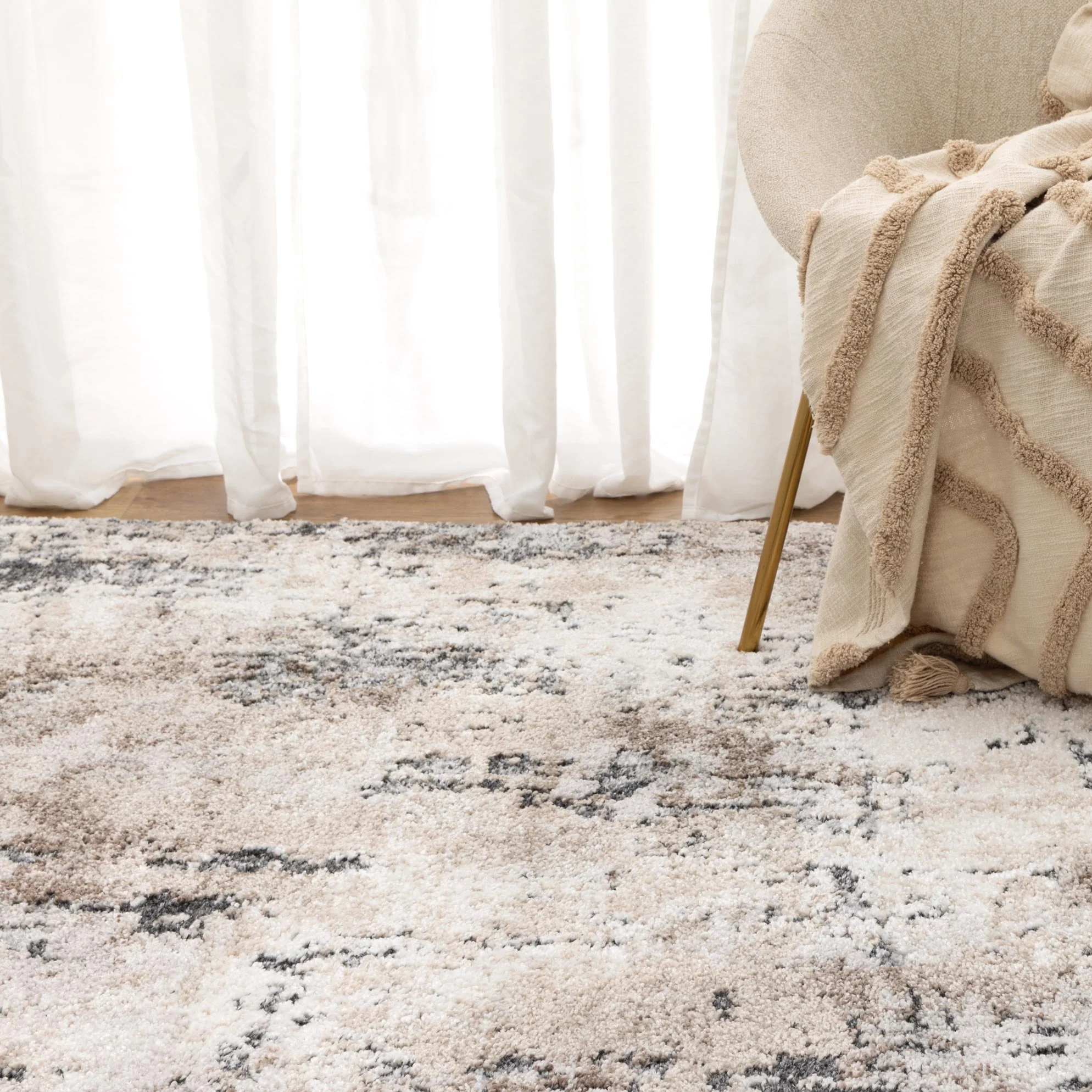 Nola Abstract Grey Beige Rug - Image 5