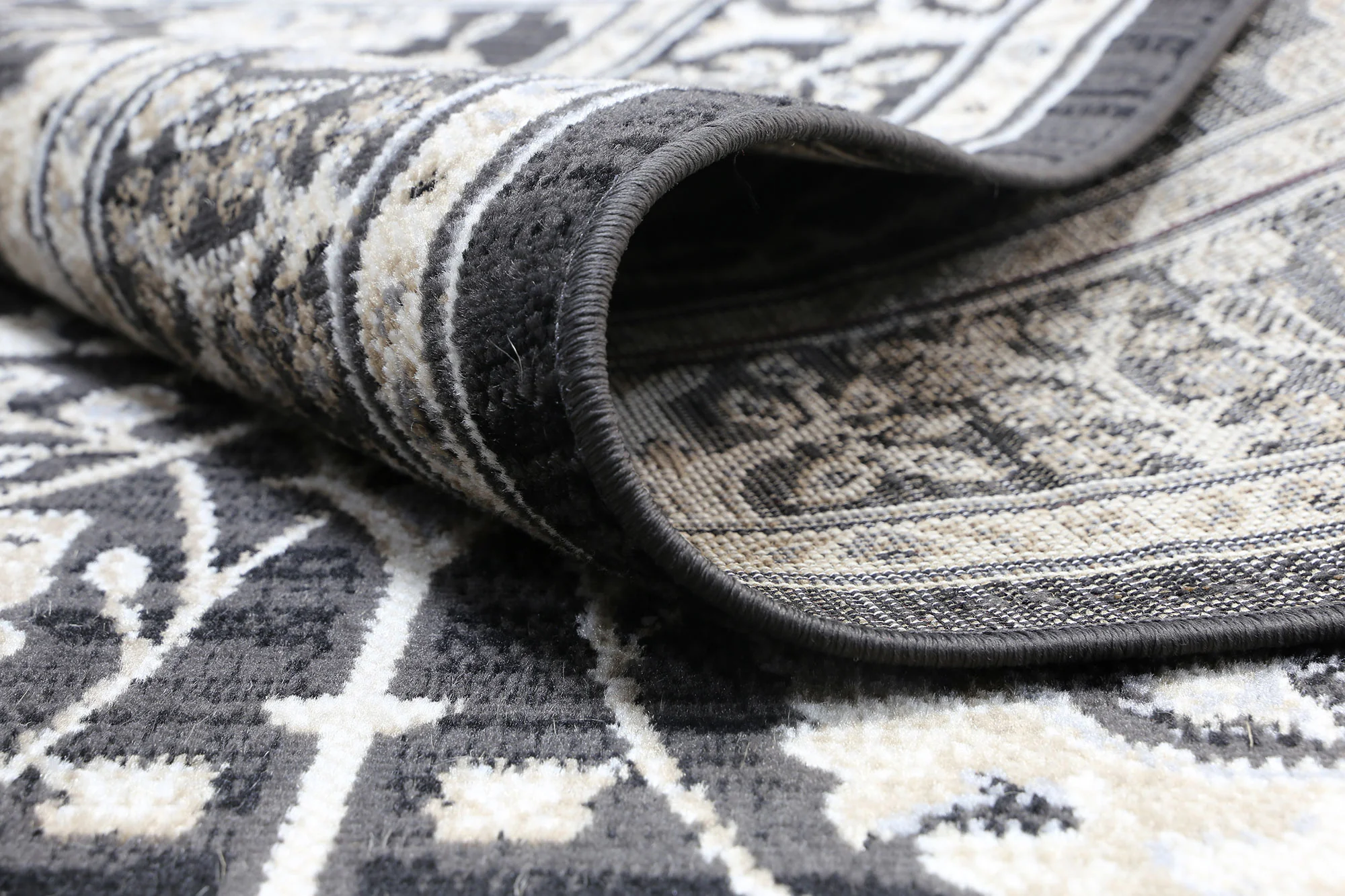 Old World Moche Traditional in Black & Grey Rug - Image 8