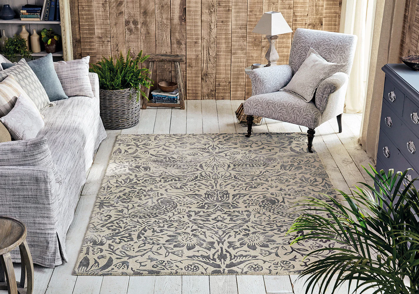 Pure Strawberry Thief Ink Rug - Image 2