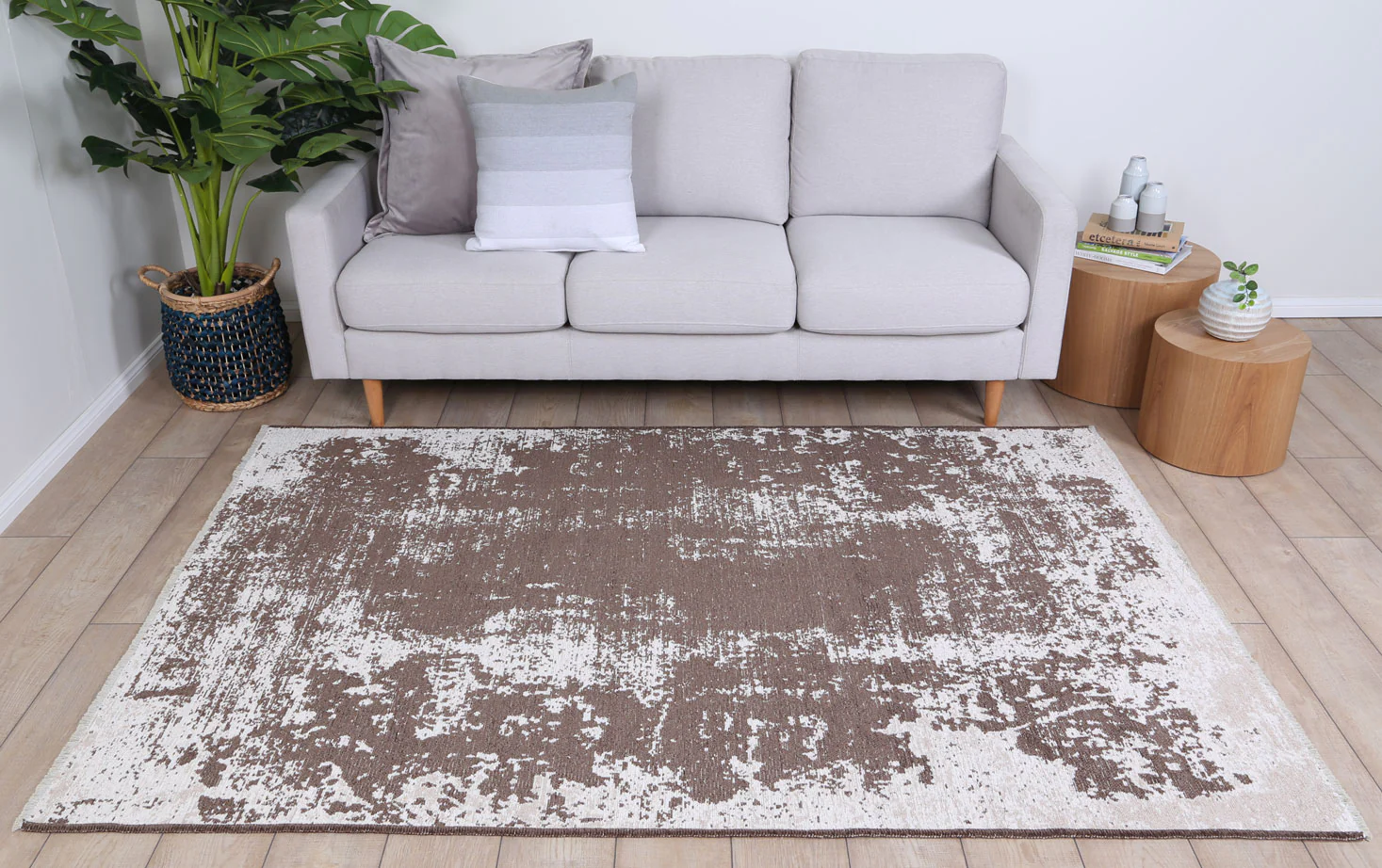 Rustic Hallstatt Abstract Reversible Beige Rug - Image 4