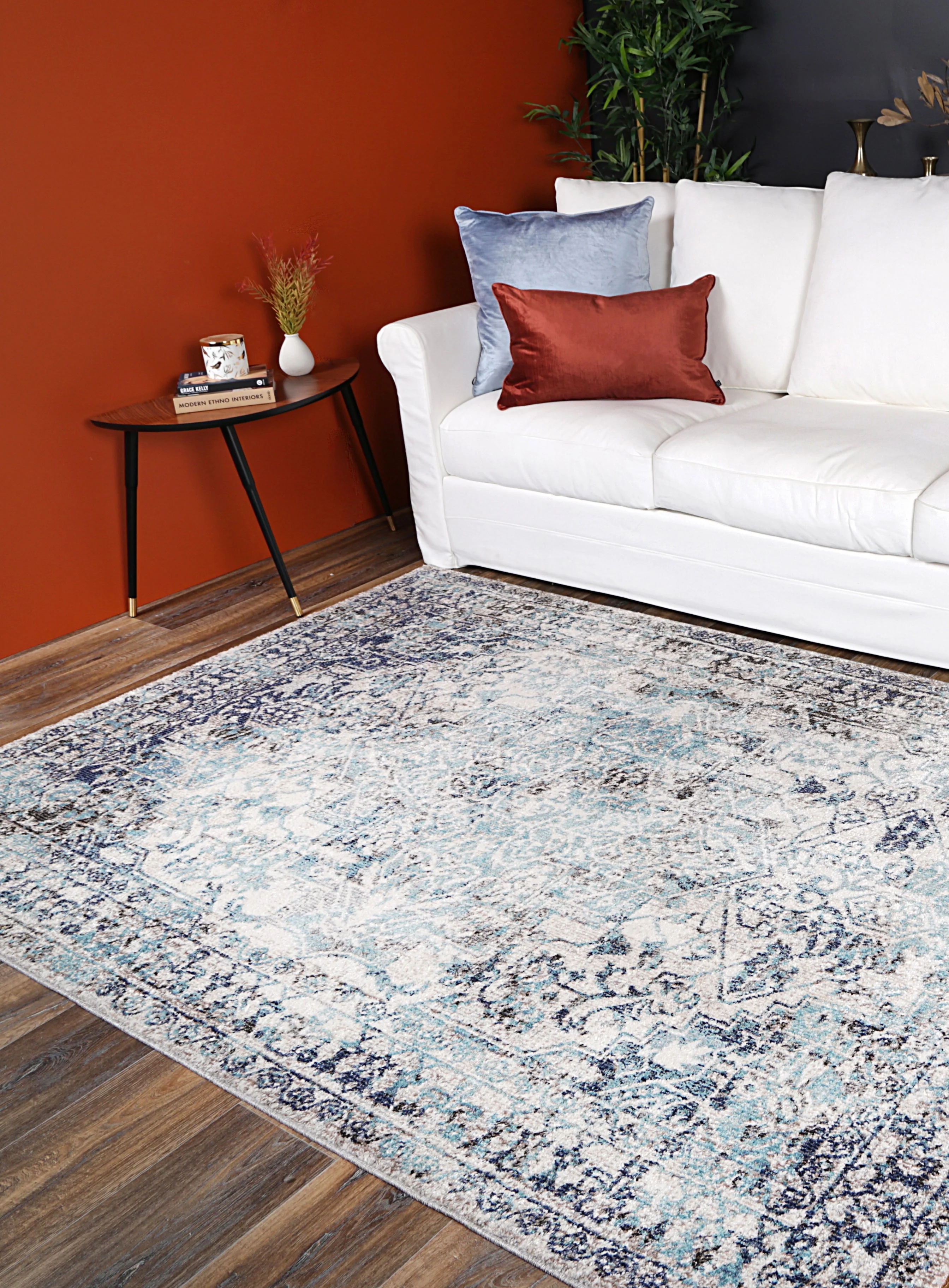 Neptune Adrianita Transitional Ivory & Blue Rug - Image 7