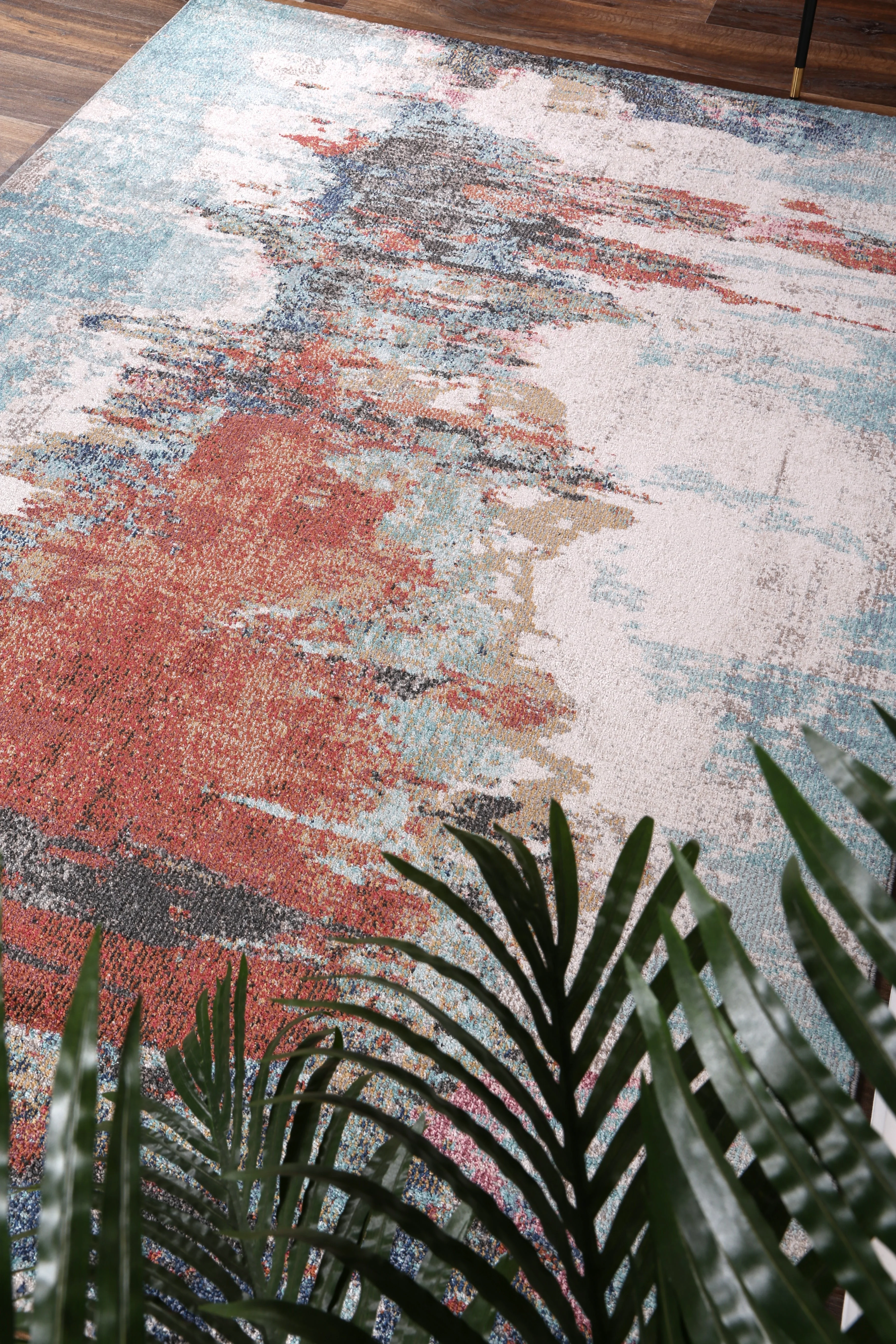 Neptune Jorge Abstract Blue & Terracotta Rug - Image 7