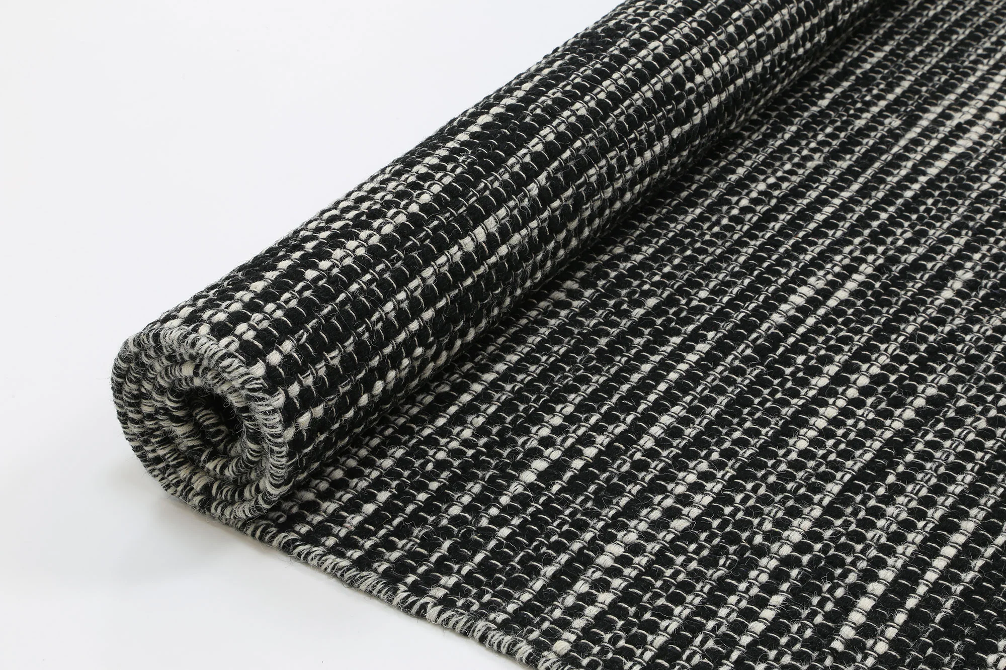 Scandi Black & White Reversible Wool Rug - Image 6