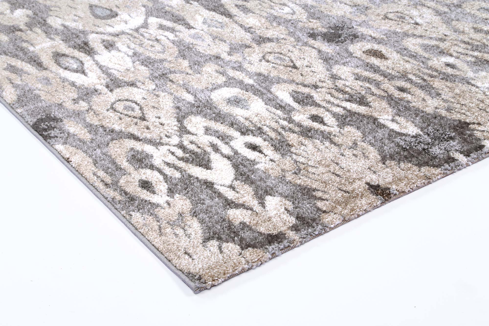 Vision Damask Contemporary Grey Rug - Image 3