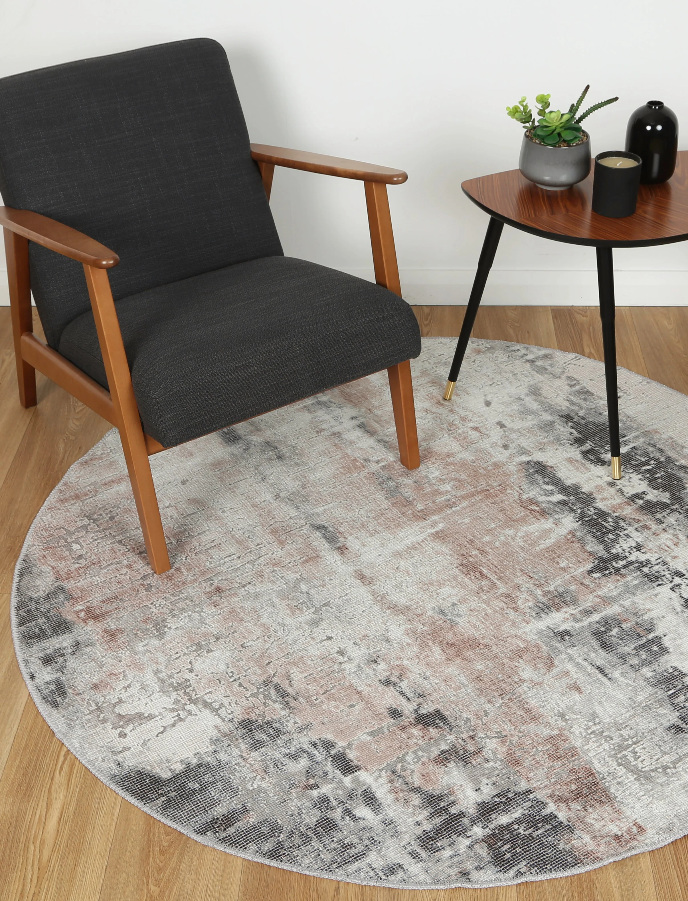 Abstract Twilight Ash Round Rug - VITAL 2286-02 - Image 3