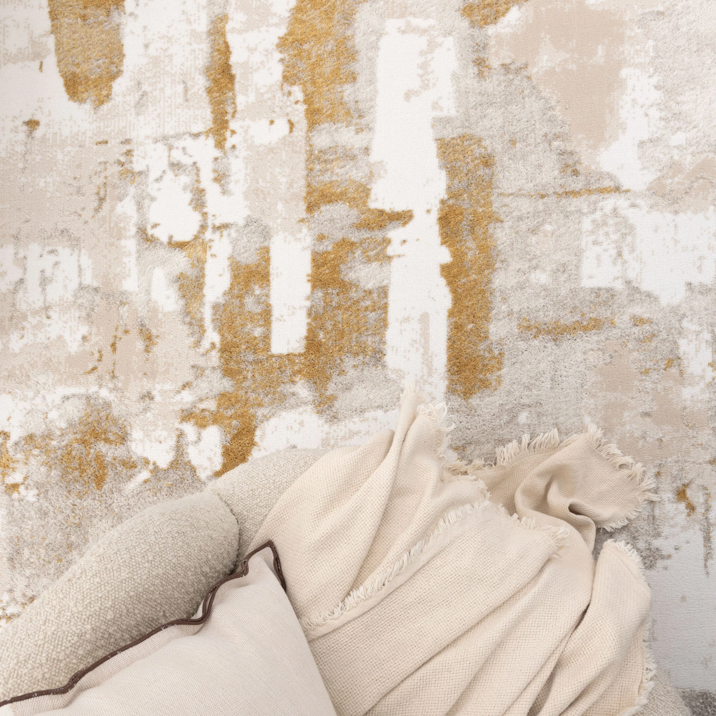 Wellington Abstract Wash Gold Rug - Image 5