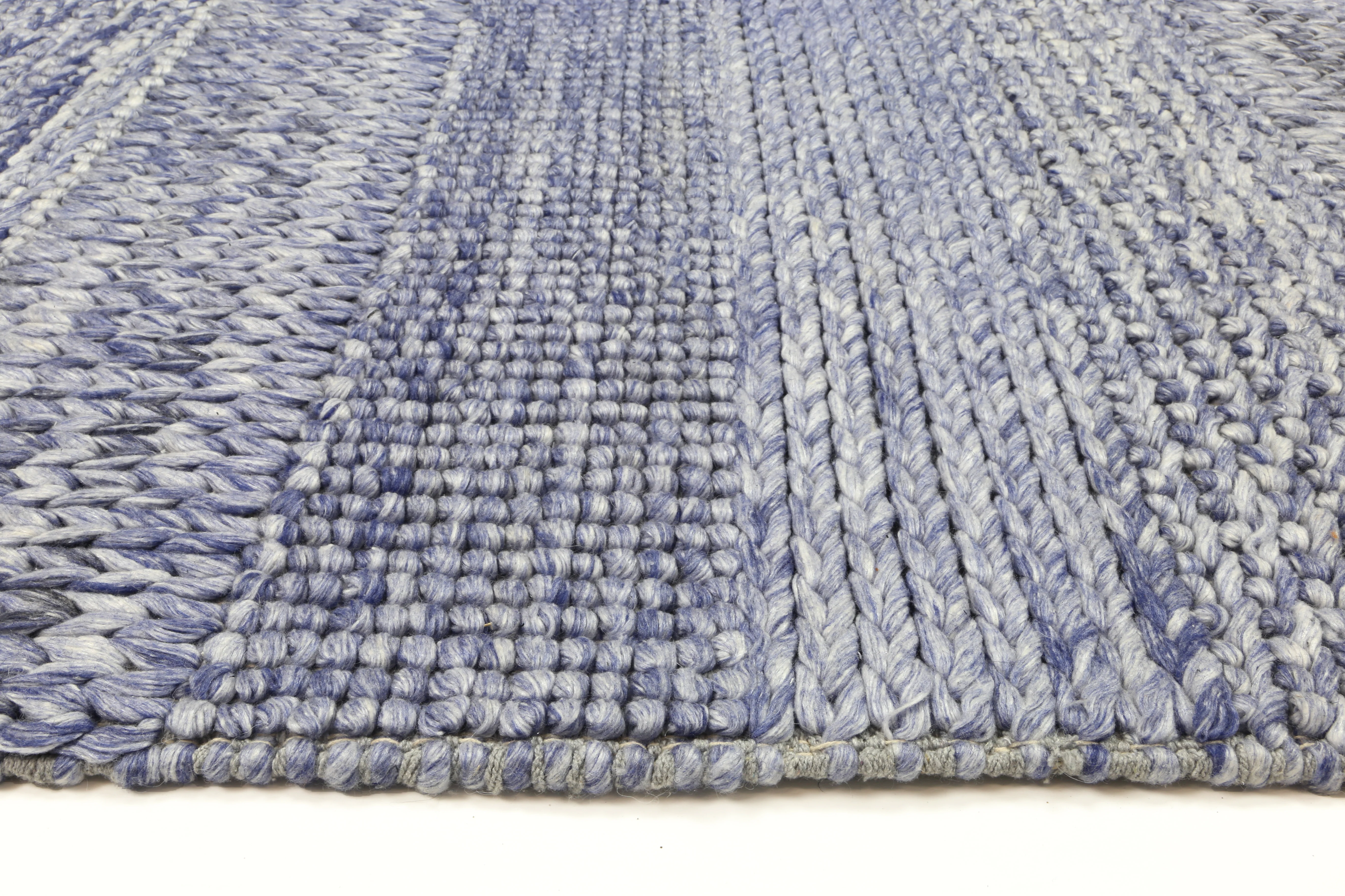 Zayna Grace Contemporary Blue Wool Rug - Image 5